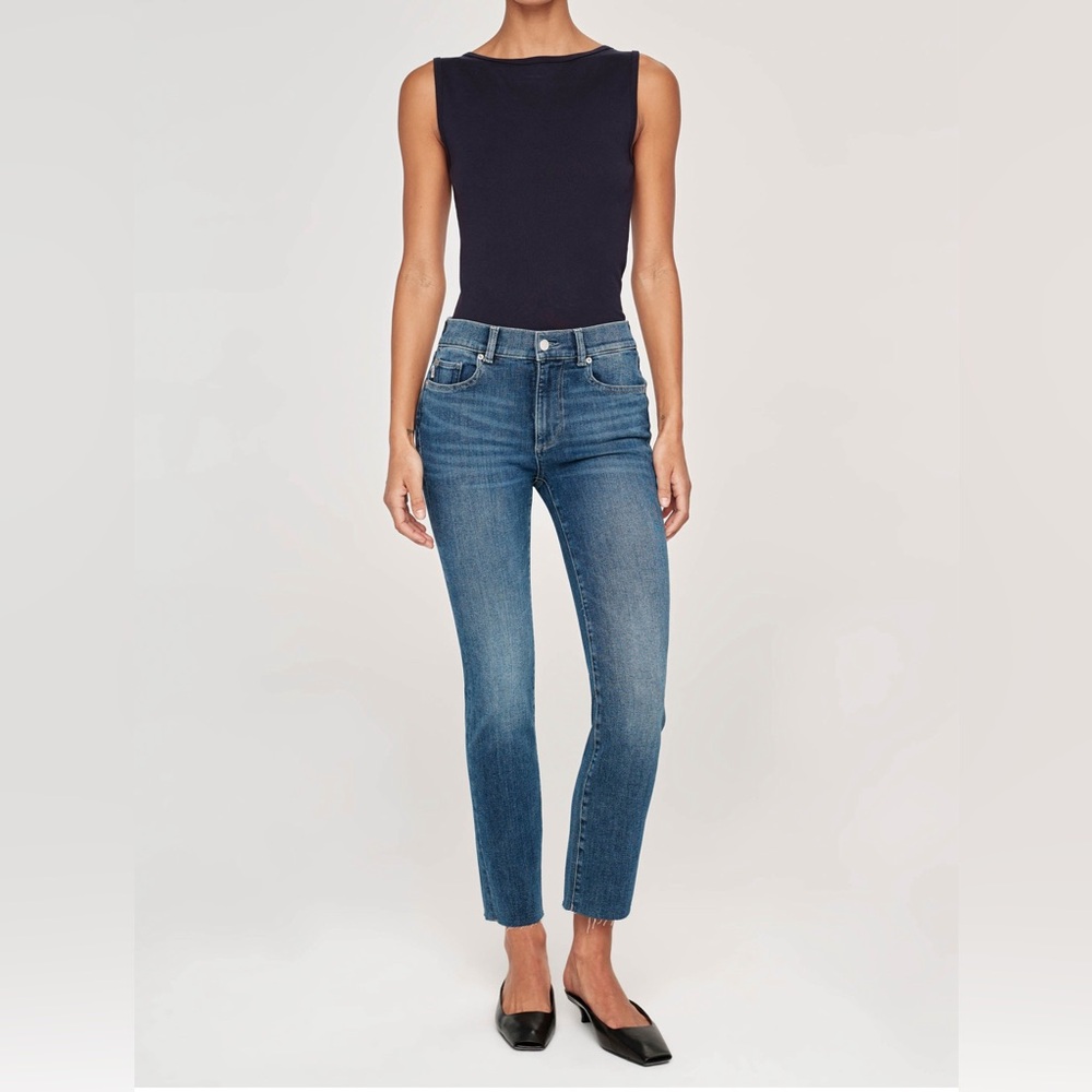 DL1961 MARA STRAIGHT MID RISE INSTASCULPT ANKLE JEANS IN CHANCERY SIZE 28.